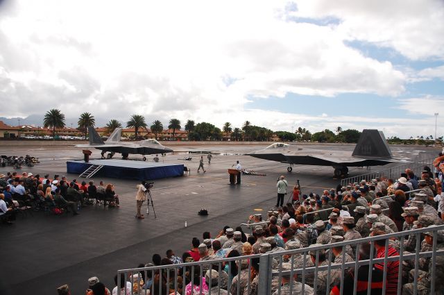 Lockheed F-22 Raptor (N03045) - N03045 and N03046 when they arrived at Joint Base Pearl Harbor Hickam, back in August.