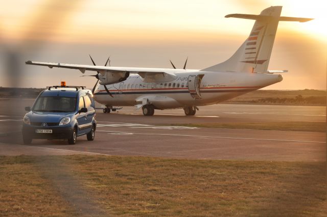 ALENIA Surveyor (ATR-42-500) (F-OFSP) - Outside the fence at Pointe-Blanche airport