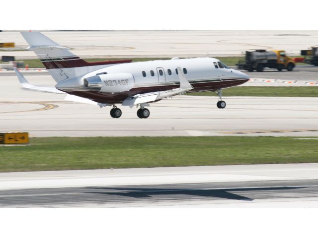 Hawker 800 (N234GF) - A Hawker Jet landing at Miami international.Raw photo courtesy of LEARJETMIAMI - thank you!