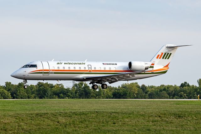 Canadair Regional Jet CRJ-200 (N459AW) - AWI6087, a Bombardier CRJ-200, in retro Air Wisconsin livery, arriving from Chicago O'Hare Intl – KORD on 24 Aug 2024.