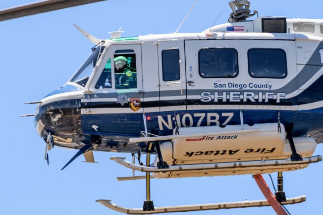 Bell UH-1V Iroquois (N107BZ) - Water drop helicopter assisting on a vegetation fire in Southern California 6/30/22