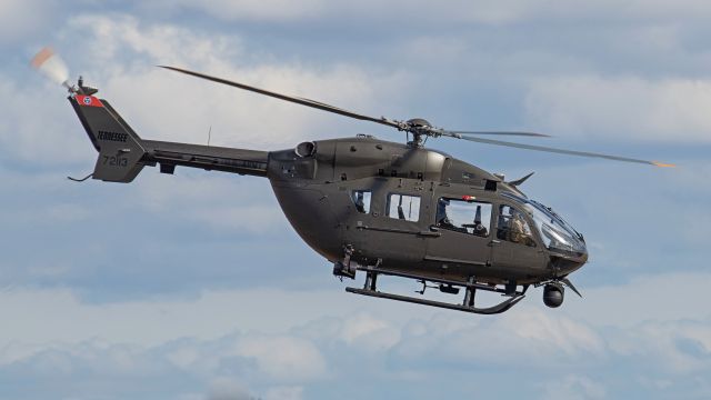 07-2113 — - December 14, 2018, Lebanon, Tennessee -- This Tennessee National Guard UH-72 Lakota helicopter is departing to the southeast off the ramp. Uploaded in low-resolution. Full resolution is available at cowman615 at Gmail dot com. cowman615@gmail.com