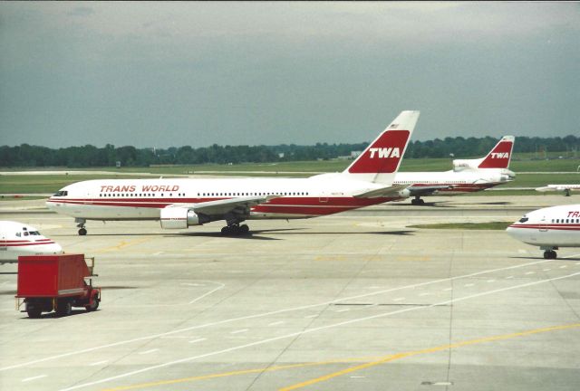 BOEING 767-200 (N605TW) - Five different TWA aircraft types are visible in this picture, can you spot them?