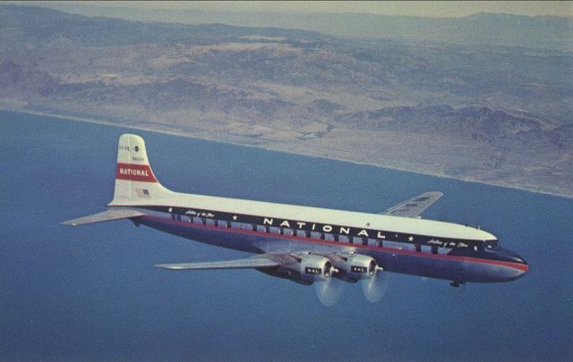 Douglas DC-6 (N8221H) - scanned from postcardbr /national airlines