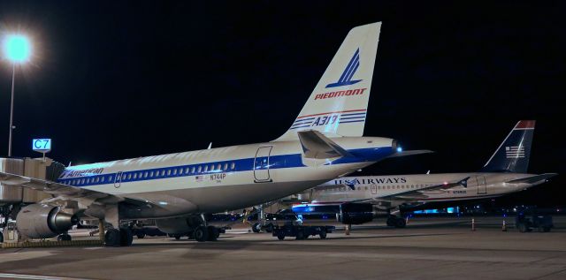 Airbus A319 (N744P) - Three AM and all is quiet and peaceful on the ramp at Reno Tahoe International.  