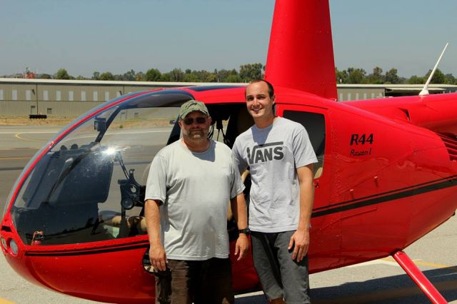 Robinson R-44 (N133CC) - Stopping in for a visit at KFUL.  Paul Salmon and Alec Street