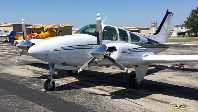 Beechcraft 55 Baron (N55BU) - Neat airport tucked under St Louis Class B.