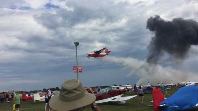 MARTIN Mars (C-FLYL) - A picture of Hawaii Mars dropping water at Oshkosh 2016, courtesy of my wife and being at the right place at the right time!