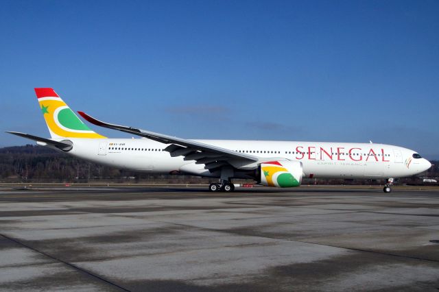 Airbus A330-900 (6V-ANB) - Taxiing to the ramp on 21-Jan-20 arriving from EGSS as SEN1.