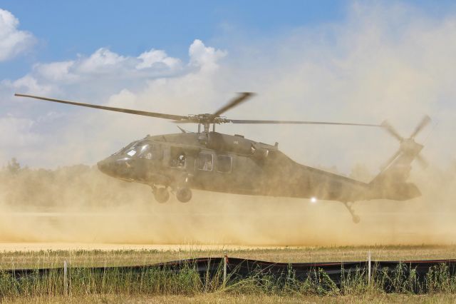 Sikorsky S-70 (8926156) - A Sikorsky US Army UH-60A Black Hawk, 89-26156, cn 70-1391, from the Illinois ARNG kicking up the dust while landing at Fort McCoy/Young Tactical Landing Site-Air Assault Strip, Ft. McCoy, (WS20) USA – WI, during Warrior Exercise 86-13-01 (WAREX) on 17 Jul 2013.