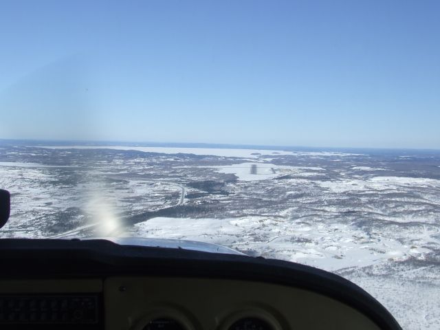 Cessna Skyhawk (C-GWXU) - A few miles back on final for Rwy 04 - CYSB. Feb 07, 2012.