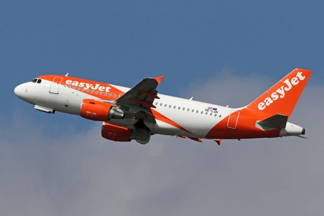 Airbus A319 (OE-LQN) - EZY1925 departs to Paris CDG.  This aircraft was previously G-EZDU but transferred to Easyjet Europe at the beginning of 2018.