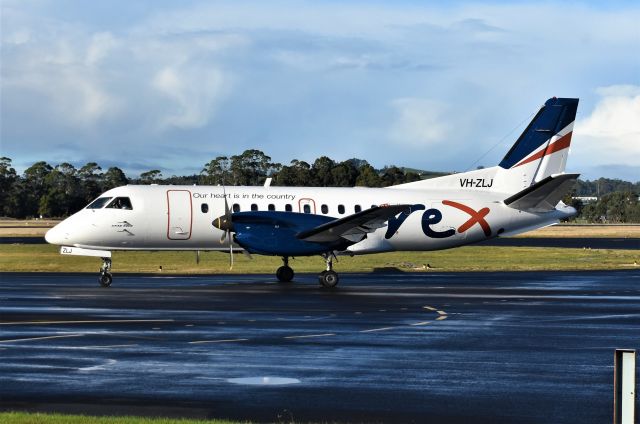 Saab 340 (VH-ZLJ) - Rex. Saab 340B, VH-ZLJ, msn 380 at Wynyard Airport Tasmania Australia. 14 June 2023.