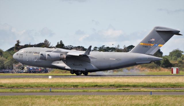 07-7184 — - rch811 usaf c-17a 07-7184 landing at shannon 27/7/19.