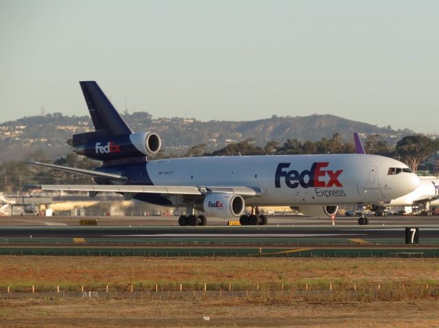 McDonnell Douglas DC-10 (N397FE) - Taxiing for takeoff on Runway 27 for Memphis as FDX804