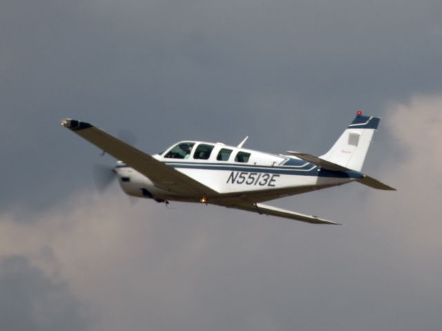 Beechcraft Bonanza (36) (N5513E) - Take off runway 35. The Bonanza always looks good.