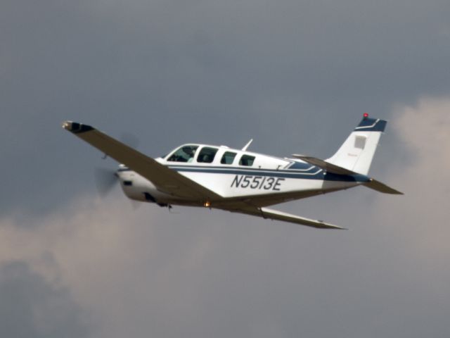 Beechcraft Bonanza (36) (N5513E) - Take off runway 35. The Bonanza always looks good.