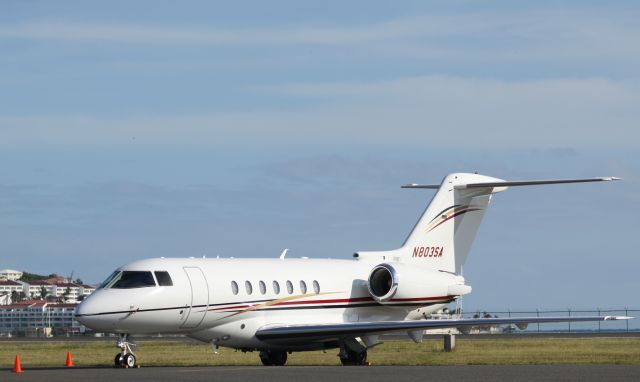 Hawker Beechcraft 4000 (N803SA) - N803SA park at the private ramp at TNCM