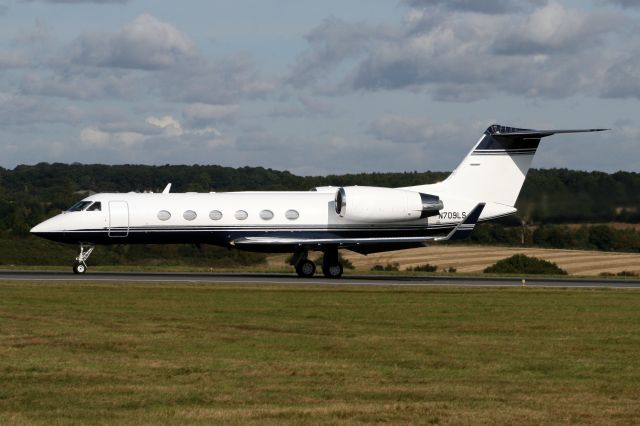 Gulfstream Aerospace Gulfstream IV (N709LS) - Seen here on 02-Oct-08 departing Luton UK for Dubai UAE.