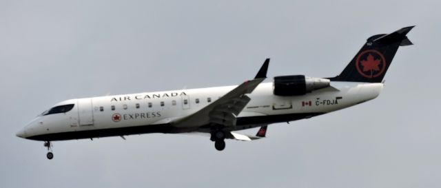 Canadair Regional Jet CRJ-200 (C-FDJA) - This Air Canada Express is a minute from landing, summer 2019.