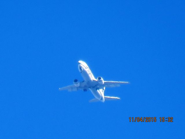 BOEING 737-400 (N703AS) - Alaska Airlines test flight 9430 out of OKC over Southeaster Kansas at 15,900 feet and 150mph.