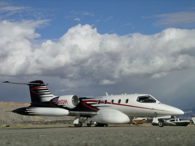 Learjet 35 (N136DH) - Marv and Mike, heads-down in the cockpit, take Duck-Hunter (thats another story) for a post-maintenance flight.