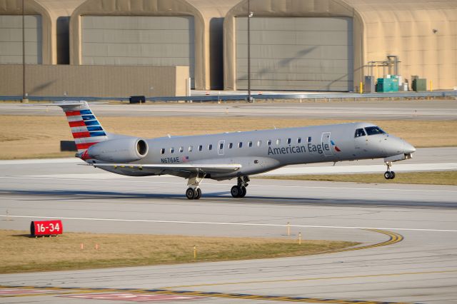 Embraer ERJ-145 (N676AE) - ENY3624 (N676AE) touches down on Runway 25 at TOL on a beautiful early April evening. 