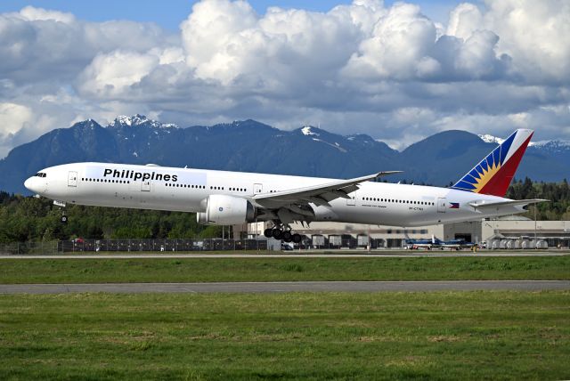 BOEING 777-300 (RP-C7783) - Ex-Garuda with poor sticker job on the title and tail colour. The title is not in usual italic font. 