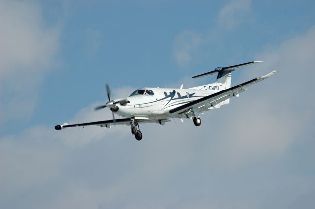 Pilatus PC-12 (C-GMPO) - 2010 Pilatus PC-12/47E (C-GMPO/1197) as flight SST197 arriving from Ottawa Macdonald-Cartier International Airport (CYOW) on February 6, 2021.