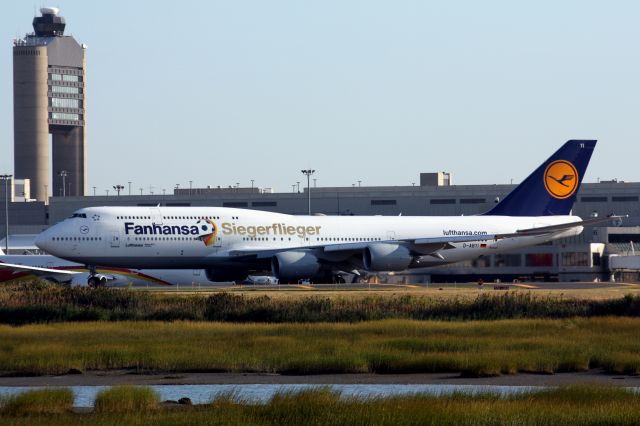 BOEING 747-8 (D-ABYI) - Ling up on runway 15 for departure to FRA.