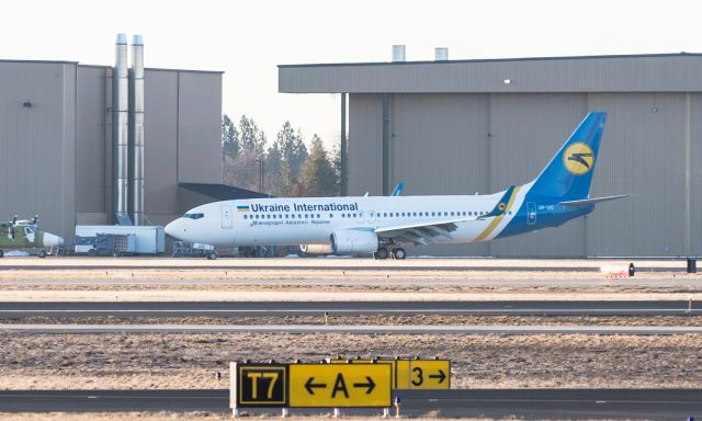 Boeing 737-700 (UR-UIC) - FRESHLY PAINTED IN SPOKANE, WA