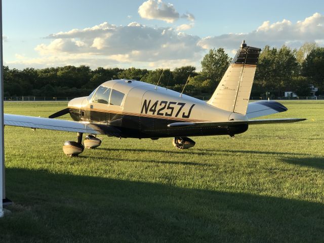 Piper Cherokee (N4257J) - My plane parked in my buddy’s yard at Put in Bay