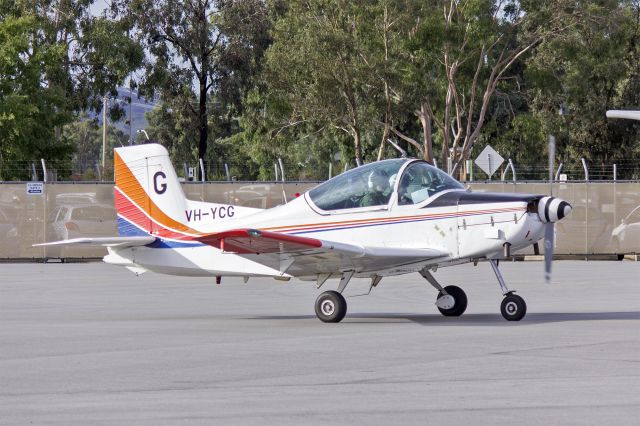 PACIFIC AEROSPACE CT-4 Airtrainer (VH-YCG) - BAE Systems (VH-YCG) Pacific Aerospace Corporation CT-4B Airtrainer taxiing at Wagga Wagga Airport.