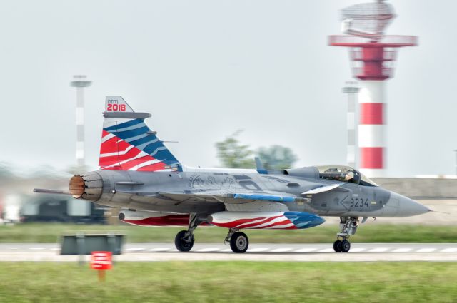 Saab JAS39 Gripen (CZAF9234) - NATO TIGER MEET 2018. EPKS , Krzesiny Airbase , Poland. 18.05.2018. On photo Saab Grippen from Czech Airforce.