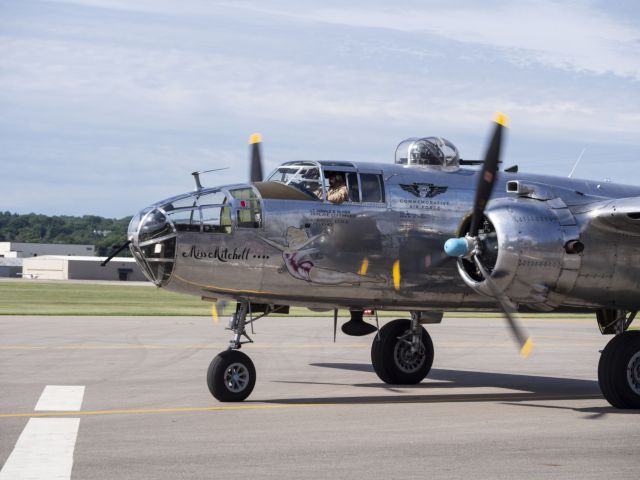 North American TB-25 Mitchell (32-7493) - Restored B-25 bomber taxiing at Holman airfield in St. Paul, MN, July 13.