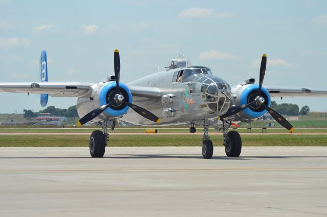 N125AZ — - North American B-25J preparing to depart KFSD - 6-25-2012