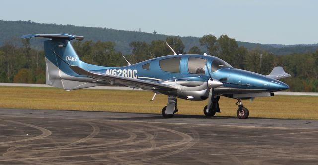 Diamond DA-62 (N628DC) - A Diamond DA 62 taxiing onto the ramp at Northeast Alabama Regional Airport, Gadsden, AL - October 18, 2019.