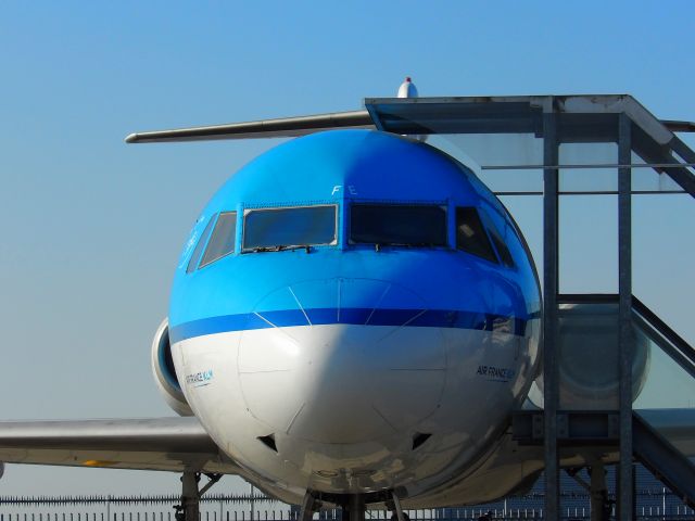 Fokker 100 (PH-OFE) - On display on the viewing spot at Amsterdam airport