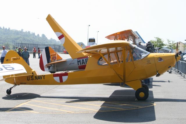 Piper L-18B Cub Special (N68490) - Piper J5C at Cascade Warbirds fly-in.  Museum of Flight, Seattle 5-23-09.