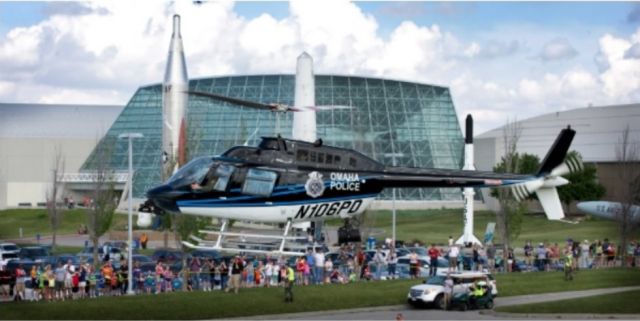 Cessna 206 Stationair (N106PD) - Omaha Police Departments "Able One" landing at the Strategic Air and Space Museums Helicopter Day