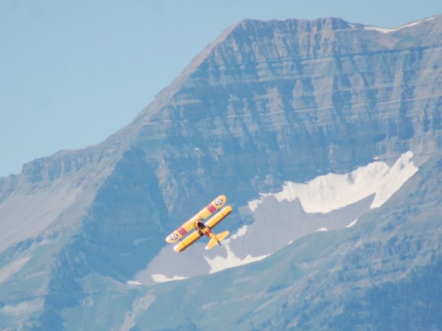 Boeing PT-17 Kaydet (N1387V) - Stearman over Mt. Timpanogos Utah.