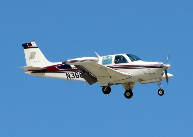 Beechcraft Bonanza (36) (N360NE) - Landing at Shreveports Downtown Airport.