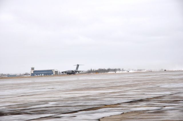 Boeing Globemaster III — - Taking off runway 26 at goose bay airport