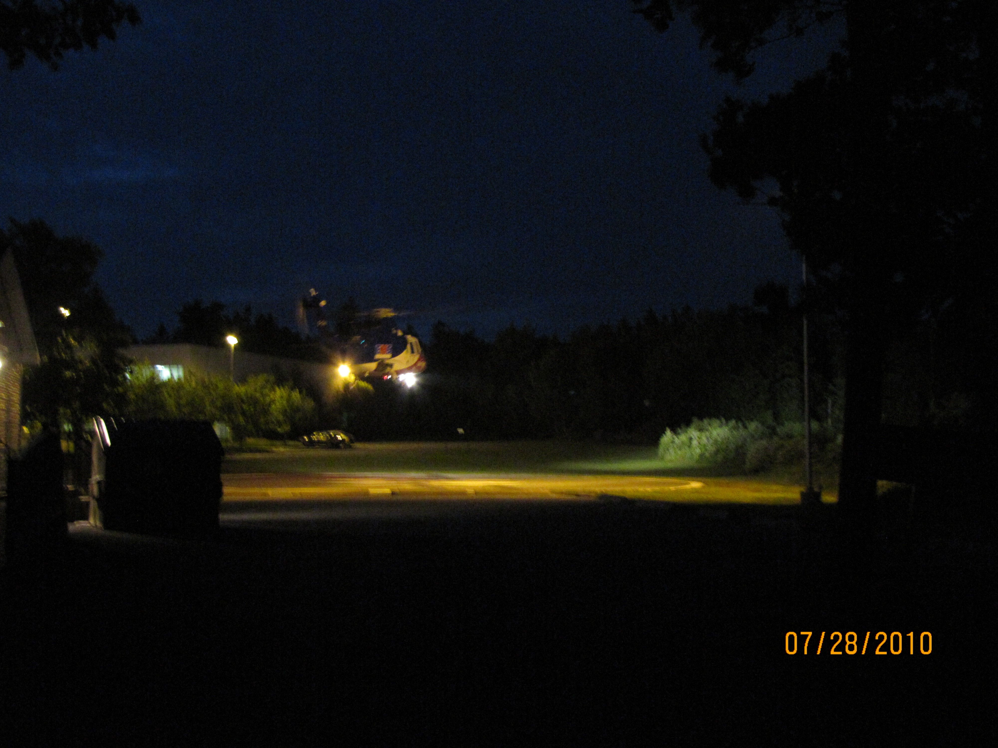 C-GIMN — - Life Flight lifting off pad at Hospital in Bridgewater Nova Scotia July 28,2010