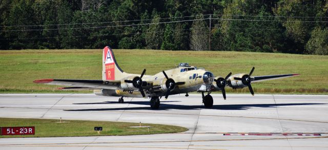 Boeing B-17 Flying Fortress (N93012) - The Nine o Nine turning off of 5L at RDU, making her grand entrance to a Collings Foundation fly-in on 10/19/17.