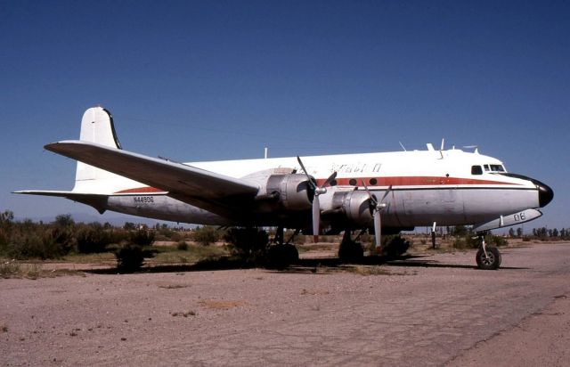 Douglas C-54 Skymaster (N44906) - Dc4 N44906 of Biegert Aviation at Chandler Field Arizona in April 1990.