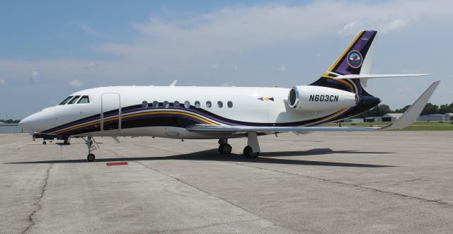 Dassault Falcon 2000 (N603CN) - A 2016 model Dassault Falcon 2000EX of the Chickasaw Nation, on the ramp at NW Alabama Regional Airport, Muscle Shoals, AL - June 28, 2018. Uploaded with the permission of Chickasaw Nations Public Relations Office.