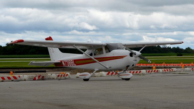 Cessna Skyhawk (N738BL) - Windy day, no parking brakes on, no wheel chocks/tie downs. Not good.