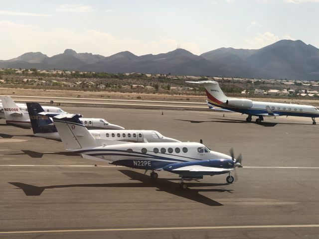 Beechcraft Super King Air 200 (N22PE) - From Landing Restaurant 