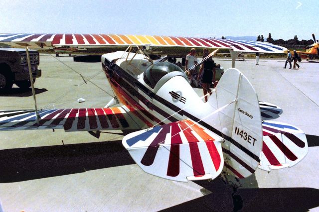 AVIAT Eagle (N43ET) - Moffett NAS July 1987 Airshow weekend - Christian Eagle parked in the performers area - this was one great aerobatic show. I also got VHS video of this aircraft later in the day!